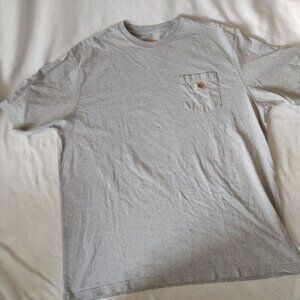 Carhartt Mens Pocket Heavyweight T Shirt 2XL Gray Short Sleeves Relaxed Fit Tee